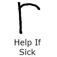 Line, cane, Letter R